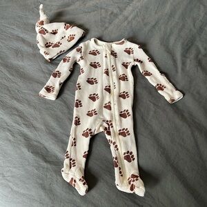 SpearmintLove Organic Waffle Footie and Hat